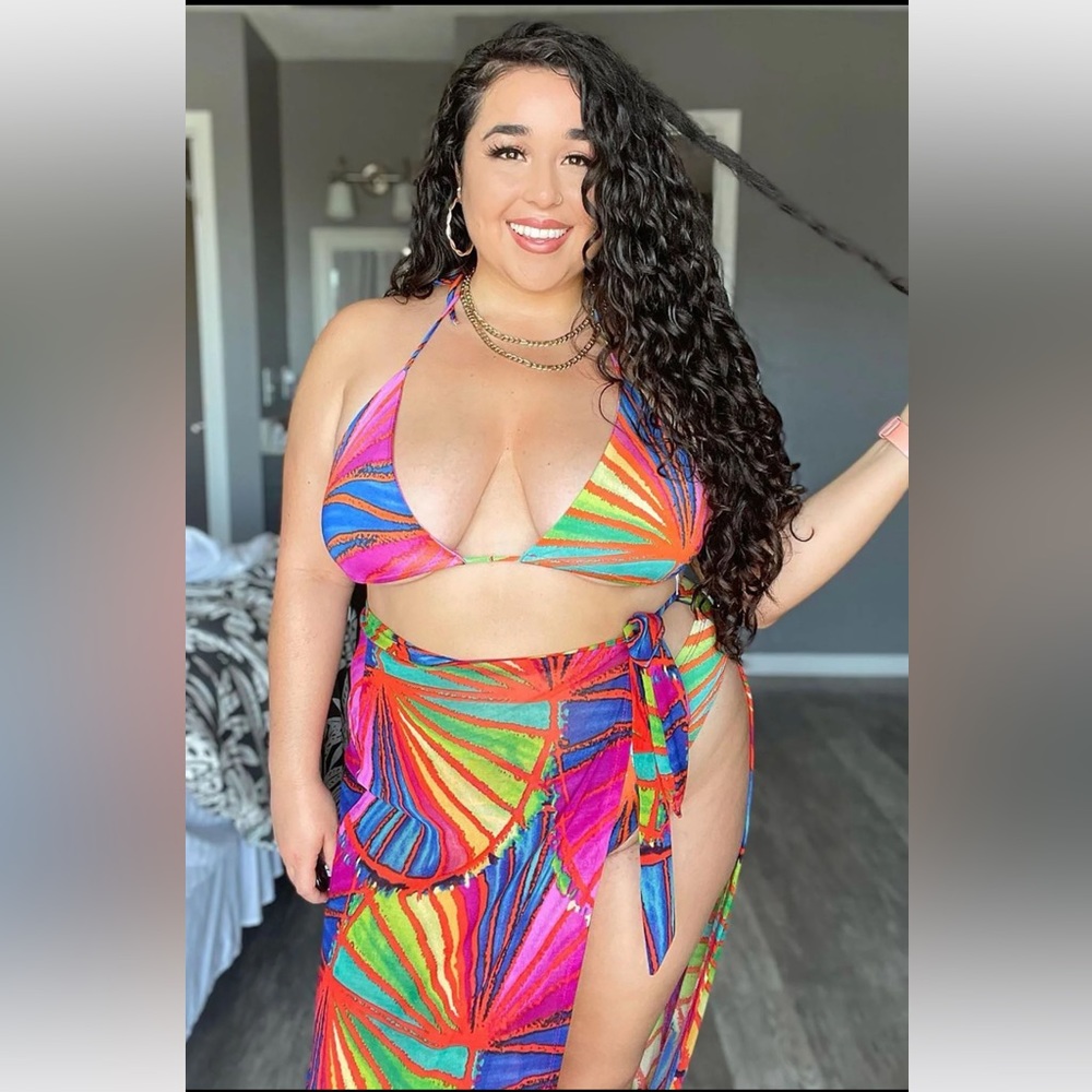 Hot Pink Vibrant Three Piece Swimsuit NWT